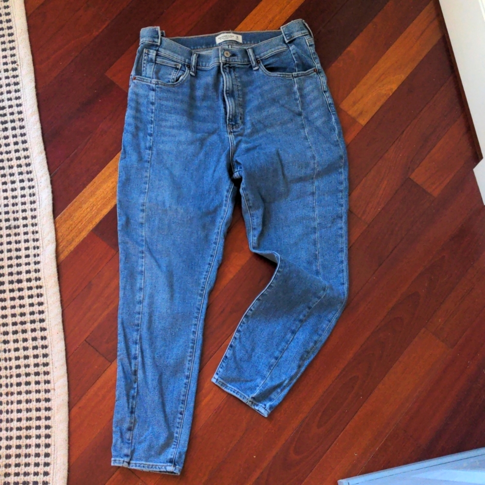 Center seam super skinny ankle high-rise Jeans
